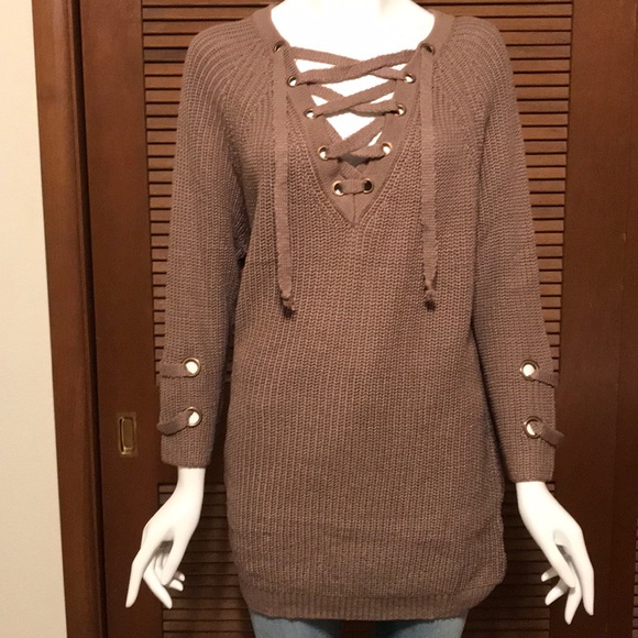 🆕 Miracle Lace Up Sweater - Picture 1 of 6